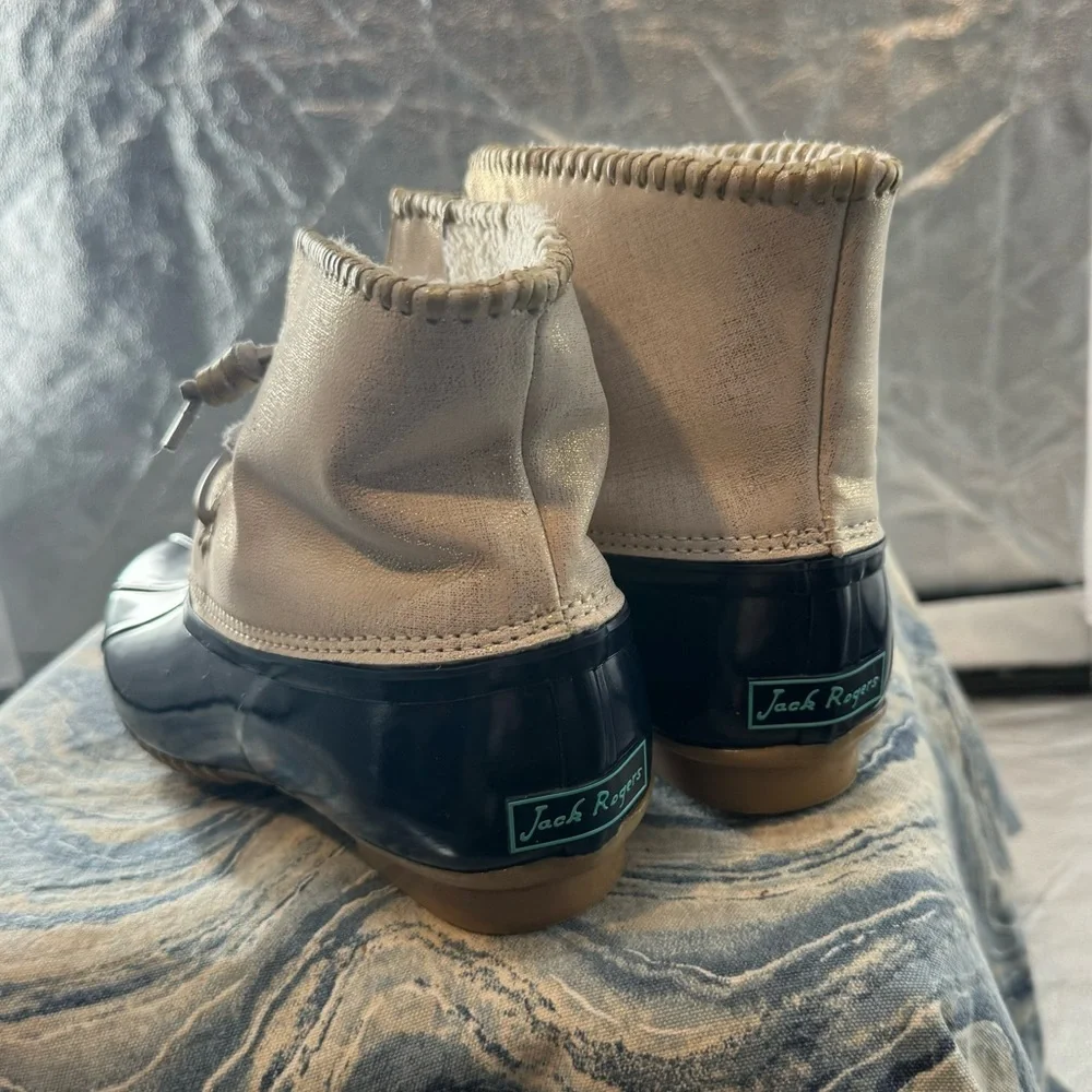 Jack rogers Chloe duck boots metallic fleece lined 9